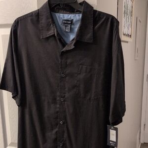 Triton Men's Classic Black Button Down Shirt